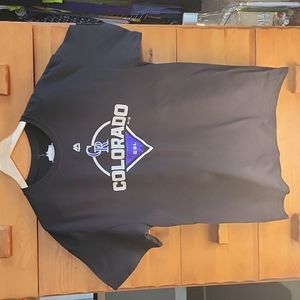 Majestic MLB: Colorado Rockies T-shirt, Black, Men's xl